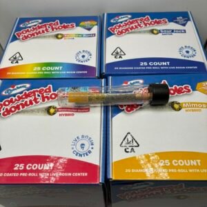 DEVOUR POWDERED DONUT HOLES 2G DIAMOND COATED PRE ROLL WITH LIVE ROSIN CENTER