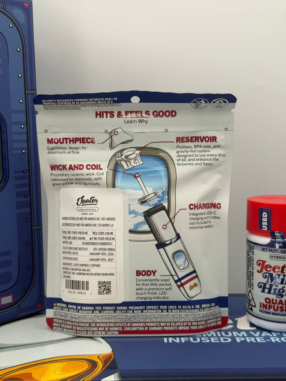 Jeeter Mile High Club Disposable 1G With Pre roll Jeeter Mile High Club Disposable 1G With Pre roll